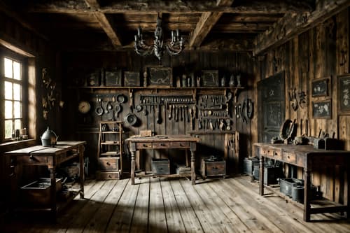 photo from pinterest of gothic-style interior designed (workshop interior) with wooden workbench and tool wall and messy and wooden workbench. . . cinematic photo, highly detailed, cinematic lighting, ultra-detailed, ultrarealistic, photorealism, 8k. trending on pinterest. gothic interior design style. masterpiece, cinematic light, ultrarealistic+, photorealistic+, 8k, raw photo, realistic, sharp focus on eyes, (symmetrical eyes), (intact eyes), hyperrealistic, highest quality, best quality, , highly detailed, masterpiece, best quality, extremely detailed 8k wallpaper, masterpiece, best quality, ultra-detailed, best shadow, detailed background, detailed face, detailed eyes, high contrast, best illumination, detailed face, dulux, caustic, dynamic angle, detailed glow. dramatic lighting. highly detailed, insanely detailed hair, symmetrical, intricate details, professionally retouched, 8k high definition. strong bokeh. award winning photo.