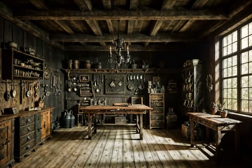 photo from pinterest of gothic-style interior designed (workshop interior) with wooden workbench and tool wall and messy and wooden workbench. . . cinematic photo, highly detailed, cinematic lighting, ultra-detailed, ultrarealistic, photorealism, 8k. trending on pinterest. gothic interior design style. masterpiece, cinematic light, ultrarealistic+, photorealistic+, 8k, raw photo, realistic, sharp focus on eyes, (symmetrical eyes), (intact eyes), hyperrealistic, highest quality, best quality, , highly detailed, masterpiece, best quality, extremely detailed 8k wallpaper, masterpiece, best quality, ultra-detailed, best shadow, detailed background, detailed face, detailed eyes, high contrast, best illumination, detailed face, dulux, caustic, dynamic angle, detailed glow. dramatic lighting. highly detailed, insanely detailed hair, symmetrical, intricate details, professionally retouched, 8k high definition. strong bokeh. award winning photo.