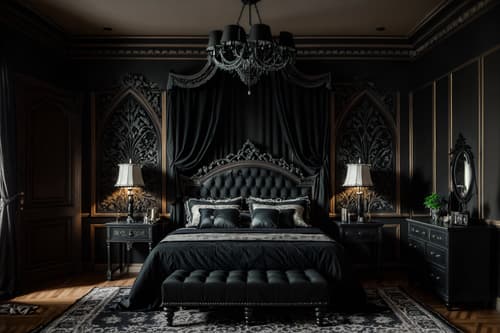 photo from pinterest of gothic-style interior designed (bedroom interior) with headboard and accent chair and mirror and bedside table or night stand and bed and plant and storage bench or ottoman and night light. . . cinematic photo, highly detailed, cinematic lighting, ultra-detailed, ultrarealistic, photorealism, 8k. trending on pinterest. gothic interior design style. masterpiece, cinematic light, ultrarealistic+, photorealistic+, 8k, raw photo, realistic, sharp focus on eyes, (symmetrical eyes), (intact eyes), hyperrealistic, highest quality, best quality, , highly detailed, masterpiece, best quality, extremely detailed 8k wallpaper, masterpiece, best quality, ultra-detailed, best shadow, detailed background, detailed face, detailed eyes, high contrast, best illumination, detailed face, dulux, caustic, dynamic angle, detailed glow. dramatic lighting. highly detailed, insanely detailed hair, symmetrical, intricate details, professionally retouched, 8k high definition. strong bokeh. award winning photo.
