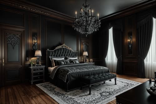 photo from pinterest of gothic-style interior designed (hotel room interior) with headboard and accent chair and bed and mirror and storage bench or ottoman and hotel bathroom and plant and bedside table or night stand. . . cinematic photo, highly detailed, cinematic lighting, ultra-detailed, ultrarealistic, photorealism, 8k. trending on pinterest. gothic interior design style. masterpiece, cinematic light, ultrarealistic+, photorealistic+, 8k, raw photo, realistic, sharp focus on eyes, (symmetrical eyes), (intact eyes), hyperrealistic, highest quality, best quality, , highly detailed, masterpiece, best quality, extremely detailed 8k wallpaper, masterpiece, best quality, ultra-detailed, best shadow, detailed background, detailed face, detailed eyes, high contrast, best illumination, detailed face, dulux, caustic, dynamic angle, detailed glow. dramatic lighting. highly detailed, insanely detailed hair, symmetrical, intricate details, professionally retouched, 8k high definition. strong bokeh. award winning photo.