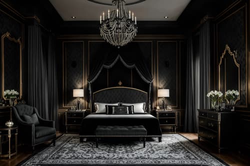 photo from pinterest of gothic-style interior designed (hotel room interior) with headboard and accent chair and bed and mirror and storage bench or ottoman and hotel bathroom and plant and bedside table or night stand. . . cinematic photo, highly detailed, cinematic lighting, ultra-detailed, ultrarealistic, photorealism, 8k. trending on pinterest. gothic interior design style. masterpiece, cinematic light, ultrarealistic+, photorealistic+, 8k, raw photo, realistic, sharp focus on eyes, (symmetrical eyes), (intact eyes), hyperrealistic, highest quality, best quality, , highly detailed, masterpiece, best quality, extremely detailed 8k wallpaper, masterpiece, best quality, ultra-detailed, best shadow, detailed background, detailed face, detailed eyes, high contrast, best illumination, detailed face, dulux, caustic, dynamic angle, detailed glow. dramatic lighting. highly detailed, insanely detailed hair, symmetrical, intricate details, professionally retouched, 8k high definition. strong bokeh. award winning photo.