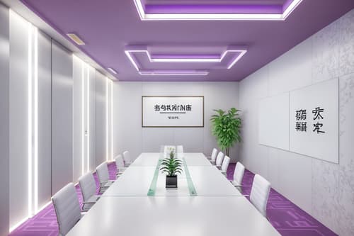 photo from pinterest of vaporwave-style interior designed (meeting room interior) with plant and painting or photo on wall and boardroom table and glass walls and office chairs and cabinets and vase and glass doors. . with purple lights and japanese letters on wall and neon glow and white square bathroom tiles and neon glow and japanese letters on wall and white roman statues, white roman sculptures, white roman columns, white roman pillars in the center of the room, and teal colors. . cinematic photo, highly detailed, cinematic lighting, ultra-detailed, ultrarealistic, photorealism, 8k. trending on pinterest. vaporwave interior design style. masterpiece, cinematic light, ultrarealistic+, photorealistic+, 8k, raw photo, realistic, sharp focus on eyes, (symmetrical eyes), (intact eyes), hyperrealistic, highest quality, best quality, , highly detailed, masterpiece, best quality, extremely detailed 8k wallpaper, masterpiece, best quality, ultra-detailed, best shadow, detailed background, detailed face, detailed eyes, high contrast, best illumination, detailed face, dulux, caustic, dynamic angle, detailed glow. dramatic lighting. highly detailed, insanely detailed hair, symmetrical, intricate details, professionally retouched, 8k high definition. strong bokeh. award winning photo.