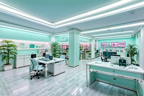 photo from pinterest of vaporwave-style interior designed (home office interior) with desk lamp and computer desk and cabinets and plant and office chair and desk lamp. . with baby blue and white roman statues, white roman sculptures, white roman columns, white roman pillars in the center of the room, and 1980s retail shops and palm trees and bright pink and neon glow and purple lights and purple lights. . cinematic photo, highly detailed, cinematic lighting, ultra-detailed, ultrarealistic, photorealism, 8k. trending on pinterest. vaporwave interior design style. masterpiece, cinematic light, ultrarealistic+, photorealistic+, 8k, raw photo, realistic, sharp focus on eyes, (symmetrical eyes), (intact eyes), hyperrealistic, highest quality, best quality, , highly detailed, masterpiece, best quality, extremely detailed 8k wallpaper, masterpiece, best quality, ultra-detailed, best shadow, detailed background, detailed face, detailed eyes, high contrast, best illumination, detailed face, dulux, caustic, dynamic angle, detailed glow. dramatic lighting. highly detailed, insanely detailed hair, symmetrical, intricate details, professionally retouched, 8k high definition. strong bokeh. award winning photo.