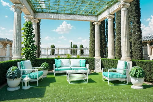 photo from pinterest of vaporwave-style designed (outdoor patio ) with plant and patio couch with pillows and deck with deck chairs and grass and barbeque or grill and plant. . with baby blue and white roman statues, white roman sculptures, white roman columns, white roman pillars in the center of the room, and japanese letters on wall and hanging plants and neon glow and white roman statues, white roman sculptures, white roman columns, white roman pillars in the center of the room, and 1980s retail shops and teal colors. . cinematic photo, highly detailed, cinematic lighting, ultra-detailed, ultrarealistic, photorealism, 8k. trending on pinterest. vaporwave design style. masterpiece, cinematic light, ultrarealistic+, photorealistic+, 8k, raw photo, realistic, sharp focus on eyes, (symmetrical eyes), (intact eyes), hyperrealistic, highest quality, best quality, , highly detailed, masterpiece, best quality, extremely detailed 8k wallpaper, masterpiece, best quality, ultra-detailed, best shadow, detailed background, detailed face, detailed eyes, high contrast, best illumination, detailed face, dulux, caustic, dynamic angle, detailed glow. dramatic lighting. highly detailed, insanely detailed hair, symmetrical, intricate details, professionally retouched, 8k high definition. strong bokeh. award winning photo.