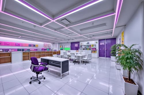 photo from pinterest of vaporwave-style interior designed (study room interior) with office chair and lounge chair and cabinets and desk lamp and plant and writing desk and bookshelves and office chair. . with 1980s retail shops and neon glow and white square bathroom tiles and neon glow and white square bathroom tiles and purple lights and white roman statues, white roman sculptures, white roman columns, white roman pillars in the center of the room, and purple lights. . cinematic photo, highly detailed, cinematic lighting, ultra-detailed, ultrarealistic, photorealism, 8k. trending on pinterest. vaporwave interior design style. masterpiece, cinematic light, ultrarealistic+, photorealistic+, 8k, raw photo, realistic, sharp focus on eyes, (symmetrical eyes), (intact eyes), hyperrealistic, highest quality, best quality, , highly detailed, masterpiece, best quality, extremely detailed 8k wallpaper, masterpiece, best quality, ultra-detailed, best shadow, detailed background, detailed face, detailed eyes, high contrast, best illumination, detailed face, dulux, caustic, dynamic angle, detailed glow. dramatic lighting. highly detailed, insanely detailed hair, symmetrical, intricate details, professionally retouched, 8k high definition. strong bokeh. award winning photo.