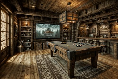 photo from pinterest of rustic-style interior designed (gaming room interior) . with . . cinematic photo, highly detailed, cinematic lighting, ultra-detailed, ultrarealistic, photorealism, 8k. trending on pinterest. rustic interior design style. masterpiece, cinematic light, ultrarealistic+, photorealistic+, 8k, raw photo, realistic, sharp focus on eyes, (symmetrical eyes), (intact eyes), hyperrealistic, highest quality, best quality, , highly detailed, masterpiece, best quality, extremely detailed 8k wallpaper, masterpiece, best quality, ultra-detailed, best shadow, detailed background, detailed face, detailed eyes, high contrast, best illumination, detailed face, dulux, caustic, dynamic angle, detailed glow. dramatic lighting. highly detailed, insanely detailed hair, symmetrical, intricate details, professionally retouched, 8k high definition. strong bokeh. award winning photo.