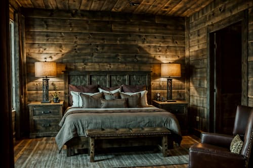photo from pinterest of rustic-style interior designed (hotel room interior) with bedside table or night stand and mirror and plant and headboard and accent chair and night light and hotel bathroom and working desk with desk chair. . with . . cinematic photo, highly detailed, cinematic lighting, ultra-detailed, ultrarealistic, photorealism, 8k. trending on pinterest. rustic interior design style. masterpiece, cinematic light, ultrarealistic+, photorealistic+, 8k, raw photo, realistic, sharp focus on eyes, (symmetrical eyes), (intact eyes), hyperrealistic, highest quality, best quality, , highly detailed, masterpiece, best quality, extremely detailed 8k wallpaper, masterpiece, best quality, ultra-detailed, best shadow, detailed background, detailed face, detailed eyes, high contrast, best illumination, detailed face, dulux, caustic, dynamic angle, detailed glow. dramatic lighting. highly detailed, insanely detailed hair, symmetrical, intricate details, professionally retouched, 8k high definition. strong bokeh. award winning photo.