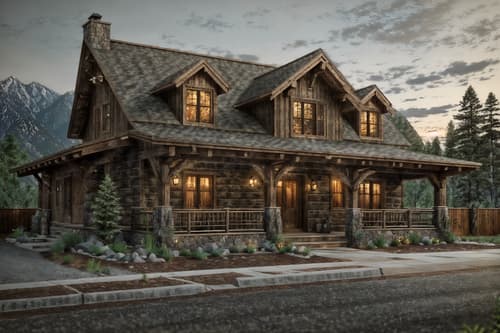 photo from pinterest of rustic-style exterior designed (house exterior exterior) . with . . cinematic photo, highly detailed, cinematic lighting, ultra-detailed, ultrarealistic, photorealism, 8k. trending on pinterest. rustic exterior design style. masterpiece, cinematic light, ultrarealistic+, photorealistic+, 8k, raw photo, realistic, sharp focus on eyes, (symmetrical eyes), (intact eyes), hyperrealistic, highest quality, best quality, , highly detailed, masterpiece, best quality, extremely detailed 8k wallpaper, masterpiece, best quality, ultra-detailed, best shadow, detailed background, detailed face, detailed eyes, high contrast, best illumination, detailed face, dulux, caustic, dynamic angle, detailed glow. dramatic lighting. highly detailed, insanely detailed hair, symmetrical, intricate details, professionally retouched, 8k high definition. strong bokeh. award winning photo.