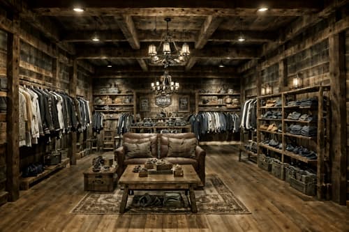 photo from pinterest of rustic-style interior designed (clothing store interior) . with . . cinematic photo, highly detailed, cinematic lighting, ultra-detailed, ultrarealistic, photorealism, 8k. trending on pinterest. rustic interior design style. masterpiece, cinematic light, ultrarealistic+, photorealistic+, 8k, raw photo, realistic, sharp focus on eyes, (symmetrical eyes), (intact eyes), hyperrealistic, highest quality, best quality, , highly detailed, masterpiece, best quality, extremely detailed 8k wallpaper, masterpiece, best quality, ultra-detailed, best shadow, detailed background, detailed face, detailed eyes, high contrast, best illumination, detailed face, dulux, caustic, dynamic angle, detailed glow. dramatic lighting. highly detailed, insanely detailed hair, symmetrical, intricate details, professionally retouched, 8k high definition. strong bokeh. award winning photo.