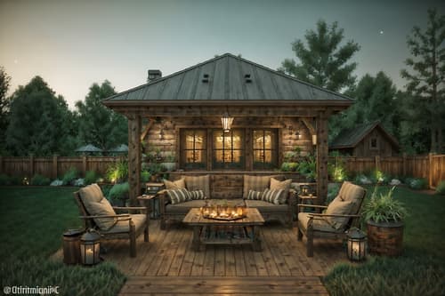 photo from pinterest of rustic-style designed (outdoor patio ) with plant and deck with deck chairs and patio couch with pillows and barbeque or grill and grass and plant. . with . . cinematic photo, highly detailed, cinematic lighting, ultra-detailed, ultrarealistic, photorealism, 8k. trending on pinterest. rustic design style. masterpiece, cinematic light, ultrarealistic+, photorealistic+, 8k, raw photo, realistic, sharp focus on eyes, (symmetrical eyes), (intact eyes), hyperrealistic, highest quality, best quality, , highly detailed, masterpiece, best quality, extremely detailed 8k wallpaper, masterpiece, best quality, ultra-detailed, best shadow, detailed background, detailed face, detailed eyes, high contrast, best illumination, detailed face, dulux, caustic, dynamic angle, detailed glow. dramatic lighting. highly detailed, insanely detailed hair, symmetrical, intricate details, professionally retouched, 8k high definition. strong bokeh. award winning photo.