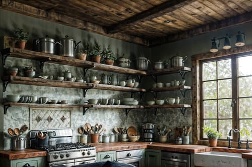 photo from pinterest of rustic-style interior designed (kitchen living combo interior) with sink and stove and plant and worktops and plant and bookshelves and kitchen cabinets and occasional tables. . with . . cinematic photo, highly detailed, cinematic lighting, ultra-detailed, ultrarealistic, photorealism, 8k. trending on pinterest. rustic interior design style. masterpiece, cinematic light, ultrarealistic+, photorealistic+, 8k, raw photo, realistic, sharp focus on eyes, (symmetrical eyes), (intact eyes), hyperrealistic, highest quality, best quality, , highly detailed, masterpiece, best quality, extremely detailed 8k wallpaper, masterpiece, best quality, ultra-detailed, best shadow, detailed background, detailed face, detailed eyes, high contrast, best illumination, detailed face, dulux, caustic, dynamic angle, detailed glow. dramatic lighting. highly detailed, insanely detailed hair, symmetrical, intricate details, professionally retouched, 8k high definition. strong bokeh. award winning photo.