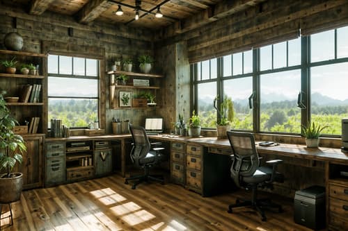 photo from pinterest of rustic-style interior designed (office interior) with cabinets and plants and windows and office desks and computer desks and office chairs and desk lamps and lounge chairs. . with . . cinematic photo, highly detailed, cinematic lighting, ultra-detailed, ultrarealistic, photorealism, 8k. trending on pinterest. rustic interior design style. masterpiece, cinematic light, ultrarealistic+, photorealistic+, 8k, raw photo, realistic, sharp focus on eyes, (symmetrical eyes), (intact eyes), hyperrealistic, highest quality, best quality, , highly detailed, masterpiece, best quality, extremely detailed 8k wallpaper, masterpiece, best quality, ultra-detailed, best shadow, detailed background, detailed face, detailed eyes, high contrast, best illumination, detailed face, dulux, caustic, dynamic angle, detailed glow. dramatic lighting. highly detailed, insanely detailed hair, symmetrical, intricate details, professionally retouched, 8k high definition. strong bokeh. award winning photo.