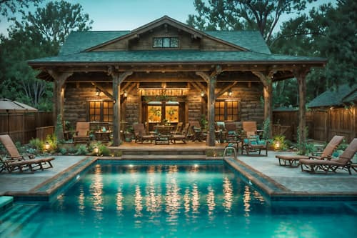 photo from pinterest of rustic-style designed (outdoor pool area ) with pool lounge chairs and pool lights and pool and pool lounge chairs. . with . . cinematic photo, highly detailed, cinematic lighting, ultra-detailed, ultrarealistic, photorealism, 8k. trending on pinterest. rustic design style. masterpiece, cinematic light, ultrarealistic+, photorealistic+, 8k, raw photo, realistic, sharp focus on eyes, (symmetrical eyes), (intact eyes), hyperrealistic, highest quality, best quality, , highly detailed, masterpiece, best quality, extremely detailed 8k wallpaper, masterpiece, best quality, ultra-detailed, best shadow, detailed background, detailed face, detailed eyes, high contrast, best illumination, detailed face, dulux, caustic, dynamic angle, detailed glow. dramatic lighting. highly detailed, insanely detailed hair, symmetrical, intricate details, professionally retouched, 8k high definition. strong bokeh. award winning photo.