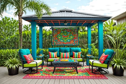 photo from pinterest of maximalist-style designed (outdoor patio ) with patio couch with pillows and deck with deck chairs and barbeque or grill and plant and grass and patio couch with pillows. . with playful and bold creativity and bold design and more is more philosophy and bold colors and over-the-top aesthetic and vibrant and eye-catching. . cinematic photo, highly detailed, cinematic lighting, ultra-detailed, ultrarealistic, photorealism, 8k. trending on pinterest. maximalist design style. masterpiece, cinematic light, ultrarealistic+, photorealistic+, 8k, raw photo, realistic, sharp focus on eyes, (symmetrical eyes), (intact eyes), hyperrealistic, highest quality, best quality, , highly detailed, masterpiece, best quality, extremely detailed 8k wallpaper, masterpiece, best quality, ultra-detailed, best shadow, detailed background, detailed face, detailed eyes, high contrast, best illumination, detailed face, dulux, caustic, dynamic angle, detailed glow. dramatic lighting. highly detailed, insanely detailed hair, symmetrical, intricate details, professionally retouched, 8k high definition. strong bokeh. award winning photo.
