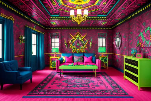 photo from pinterest of maximalist-style interior designed (attic interior) . with playful and over-the-top aesthetic and bold colors and vibrant and more is more philosophy and bold creativity and bold patterns and eye-catching. . cinematic photo, highly detailed, cinematic lighting, ultra-detailed, ultrarealistic, photorealism, 8k. trending on pinterest. maximalist interior design style. masterpiece, cinematic light, ultrarealistic+, photorealistic+, 8k, raw photo, realistic, sharp focus on eyes, (symmetrical eyes), (intact eyes), hyperrealistic, highest quality, best quality, , highly detailed, masterpiece, best quality, extremely detailed 8k wallpaper, masterpiece, best quality, ultra-detailed, best shadow, detailed background, detailed face, detailed eyes, high contrast, best illumination, detailed face, dulux, caustic, dynamic angle, detailed glow. dramatic lighting. highly detailed, insanely detailed hair, symmetrical, intricate details, professionally retouched, 8k high definition. strong bokeh. award winning photo.