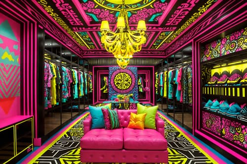 photo from pinterest of maximalist-style interior designed (clothing store interior) . with bold colors and vibrant and eye-catching and playful and over-the-top aesthetic and bold patterns and more is more philosophy and bold design. . cinematic photo, highly detailed, cinematic lighting, ultra-detailed, ultrarealistic, photorealism, 8k. trending on pinterest. maximalist interior design style. masterpiece, cinematic light, ultrarealistic+, photorealistic+, 8k, raw photo, realistic, sharp focus on eyes, (symmetrical eyes), (intact eyes), hyperrealistic, highest quality, best quality, , highly detailed, masterpiece, best quality, extremely detailed 8k wallpaper, masterpiece, best quality, ultra-detailed, best shadow, detailed background, detailed face, detailed eyes, high contrast, best illumination, detailed face, dulux, caustic, dynamic angle, detailed glow. dramatic lighting. highly detailed, insanely detailed hair, symmetrical, intricate details, professionally retouched, 8k high definition. strong bokeh. award winning photo.