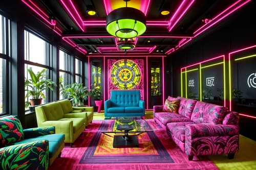 photo from pinterest of maximalist-style interior designed (office interior) with windows and desk lamps and computer desks and office desks and office chairs and lounge chairs and plants and cabinets. . with bold creativity and over-the-top aesthetic and more is more philosophy and bold design and playful and bold colors and vibrant and eye-catching. . cinematic photo, highly detailed, cinematic lighting, ultra-detailed, ultrarealistic, photorealism, 8k. trending on pinterest. maximalist interior design style. masterpiece, cinematic light, ultrarealistic+, photorealistic+, 8k, raw photo, realistic, sharp focus on eyes, (symmetrical eyes), (intact eyes), hyperrealistic, highest quality, best quality, , highly detailed, masterpiece, best quality, extremely detailed 8k wallpaper, masterpiece, best quality, ultra-detailed, best shadow, detailed background, detailed face, detailed eyes, high contrast, best illumination, detailed face, dulux, caustic, dynamic angle, detailed glow. dramatic lighting. highly detailed, insanely detailed hair, symmetrical, intricate details, professionally retouched, 8k high definition. strong bokeh. award winning photo.