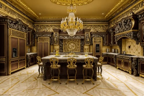 photo from pinterest of baroque-style interior designed (kitchen interior) with refrigerator and stove and kitchen cabinets and sink and plant and worktops and refrigerator. . with opulent and colossal furniture and twisted columns and dynamism and movement and sensuous richness and intricate carvings and ornaments and tension and pedestal feet. . cinematic photo, highly detailed, cinematic lighting, ultra-detailed, ultrarealistic, photorealism, 8k. trending on pinterest. baroque interior design style. masterpiece, cinematic light, ultrarealistic+, photorealistic+, 8k, raw photo, realistic, sharp focus on eyes, (symmetrical eyes), (intact eyes), hyperrealistic, highest quality, best quality, , highly detailed, masterpiece, best quality, extremely detailed 8k wallpaper, masterpiece, best quality, ultra-detailed, best shadow, detailed background, detailed face, detailed eyes, high contrast, best illumination, detailed face, dulux, caustic, dynamic angle, detailed glow. dramatic lighting. highly detailed, insanely detailed hair, symmetrical, intricate details, professionally retouched, 8k high definition. strong bokeh. award winning photo.