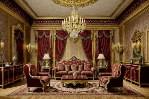 photo from pinterest of baroque-style interior designed (living room interior) with rug and chairs and electric lamps and furniture and televisions and occasional tables and sofa and plant. . with grandeur and luxurious floral and damask fabrics and tension and elaborate ornamentation and drama and opulent and colossal furniture and heavy moldings and emotional exuberance. . cinematic photo, highly detailed, cinematic lighting, ultra-detailed, ultrarealistic, photorealism, 8k. trending on pinterest. baroque interior design style. masterpiece, cinematic light, ultrarealistic+, photorealistic+, 8k, raw photo, realistic, sharp focus on eyes, (symmetrical eyes), (intact eyes), hyperrealistic, highest quality, best quality, , highly detailed, masterpiece, best quality, extremely detailed 8k wallpaper, masterpiece, best quality, ultra-detailed, best shadow, detailed background, detailed face, detailed eyes, high contrast, best illumination, detailed face, dulux, caustic, dynamic angle, detailed glow. dramatic lighting. highly detailed, insanely detailed hair, symmetrical, intricate details, professionally retouched, 8k high definition. strong bokeh. award winning photo.