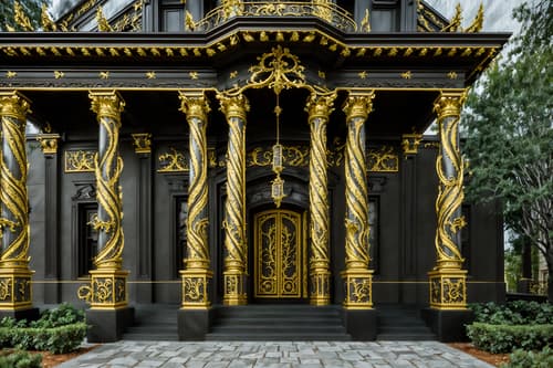 photo from pinterest of baroque-style exterior designed (house exterior exterior) . with tension and movement and heavy moldings and twisted columns and grandeur and elaborate ornamentation and dynamism and sensuous richness. . cinematic photo, highly detailed, cinematic lighting, ultra-detailed, ultrarealistic, photorealism, 8k. trending on pinterest. baroque exterior design style. masterpiece, cinematic light, ultrarealistic+, photorealistic+, 8k, raw photo, realistic, sharp focus on eyes, (symmetrical eyes), (intact eyes), hyperrealistic, highest quality, best quality, , highly detailed, masterpiece, best quality, extremely detailed 8k wallpaper, masterpiece, best quality, ultra-detailed, best shadow, detailed background, detailed face, detailed eyes, high contrast, best illumination, detailed face, dulux, caustic, dynamic angle, detailed glow. dramatic lighting. highly detailed, insanely detailed hair, symmetrical, intricate details, professionally retouched, 8k high definition. strong bokeh. award winning photo.