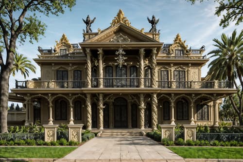 photo from pinterest of baroque-style exterior designed (house exterior exterior) . with tension and movement and heavy moldings and twisted columns and grandeur and elaborate ornamentation and dynamism and sensuous richness. . cinematic photo, highly detailed, cinematic lighting, ultra-detailed, ultrarealistic, photorealism, 8k. trending on pinterest. baroque exterior design style. masterpiece, cinematic light, ultrarealistic+, photorealistic+, 8k, raw photo, realistic, sharp focus on eyes, (symmetrical eyes), (intact eyes), hyperrealistic, highest quality, best quality, , highly detailed, masterpiece, best quality, extremely detailed 8k wallpaper, masterpiece, best quality, ultra-detailed, best shadow, detailed background, detailed face, detailed eyes, high contrast, best illumination, detailed face, dulux, caustic, dynamic angle, detailed glow. dramatic lighting. highly detailed, insanely detailed hair, symmetrical, intricate details, professionally retouched, 8k high definition. strong bokeh. award winning photo.
