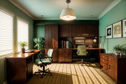 photo from pinterest of retro-style interior designed (home office interior) with computer desk and office chair and plant and cabinets and desk lamp and computer desk. . . cinematic photo, highly detailed, cinematic lighting, ultra-detailed, ultrarealistic, photorealism, 8k. trending on pinterest. retro interior design style. masterpiece, cinematic light, ultrarealistic+, photorealistic+, 8k, raw photo, realistic, sharp focus on eyes, (symmetrical eyes), (intact eyes), hyperrealistic, highest quality, best quality, , highly detailed, masterpiece, best quality, extremely detailed 8k wallpaper, masterpiece, best quality, ultra-detailed, best shadow, detailed background, detailed face, detailed eyes, high contrast, best illumination, detailed face, dulux, caustic, dynamic angle, detailed glow. dramatic lighting. highly detailed, insanely detailed hair, symmetrical, intricate details, professionally retouched, 8k high definition. strong bokeh. award winning photo.