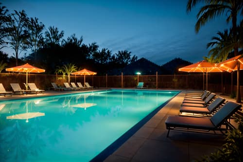 photo from pinterest of retro-style designed (outdoor pool area ) with pool lights and pool and pool lounge chairs and pool lights. . . cinematic photo, highly detailed, cinematic lighting, ultra-detailed, ultrarealistic, photorealism, 8k. trending on pinterest. retro design style. masterpiece, cinematic light, ultrarealistic+, photorealistic+, 8k, raw photo, realistic, sharp focus on eyes, (symmetrical eyes), (intact eyes), hyperrealistic, highest quality, best quality, , highly detailed, masterpiece, best quality, extremely detailed 8k wallpaper, masterpiece, best quality, ultra-detailed, best shadow, detailed background, detailed face, detailed eyes, high contrast, best illumination, detailed face, dulux, caustic, dynamic angle, detailed glow. dramatic lighting. highly detailed, insanely detailed hair, symmetrical, intricate details, professionally retouched, 8k high definition. strong bokeh. award winning photo.
