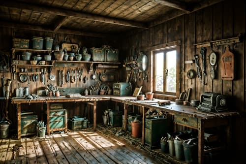 photo from pinterest of retro-style interior designed (workshop interior) with messy and wooden workbench and tool wall and messy. . . cinematic photo, highly detailed, cinematic lighting, ultra-detailed, ultrarealistic, photorealism, 8k. trending on pinterest. retro interior design style. masterpiece, cinematic light, ultrarealistic+, photorealistic+, 8k, raw photo, realistic, sharp focus on eyes, (symmetrical eyes), (intact eyes), hyperrealistic, highest quality, best quality, , highly detailed, masterpiece, best quality, extremely detailed 8k wallpaper, masterpiece, best quality, ultra-detailed, best shadow, detailed background, detailed face, detailed eyes, high contrast, best illumination, detailed face, dulux, caustic, dynamic angle, detailed glow. dramatic lighting. highly detailed, insanely detailed hair, symmetrical, intricate details, professionally retouched, 8k high definition. strong bokeh. award winning photo.