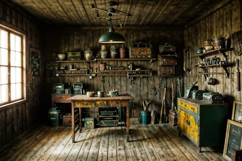 photo from pinterest of retro-style interior designed (workshop interior) with messy and wooden workbench and tool wall and messy. . . cinematic photo, highly detailed, cinematic lighting, ultra-detailed, ultrarealistic, photorealism, 8k. trending on pinterest. retro interior design style. masterpiece, cinematic light, ultrarealistic+, photorealistic+, 8k, raw photo, realistic, sharp focus on eyes, (symmetrical eyes), (intact eyes), hyperrealistic, highest quality, best quality, , highly detailed, masterpiece, best quality, extremely detailed 8k wallpaper, masterpiece, best quality, ultra-detailed, best shadow, detailed background, detailed face, detailed eyes, high contrast, best illumination, detailed face, dulux, caustic, dynamic angle, detailed glow. dramatic lighting. highly detailed, insanely detailed hair, symmetrical, intricate details, professionally retouched, 8k high definition. strong bokeh. award winning photo.
