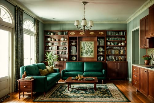 photo from pinterest of retro-style interior designed (kitchen living combo interior) with occasional tables and sofa and sink and coffee tables and rug and chairs and worktops and bookshelves. . . cinematic photo, highly detailed, cinematic lighting, ultra-detailed, ultrarealistic, photorealism, 8k. trending on pinterest. retro interior design style. masterpiece, cinematic light, ultrarealistic+, photorealistic+, 8k, raw photo, realistic, sharp focus on eyes, (symmetrical eyes), (intact eyes), hyperrealistic, highest quality, best quality, , highly detailed, masterpiece, best quality, extremely detailed 8k wallpaper, masterpiece, best quality, ultra-detailed, best shadow, detailed background, detailed face, detailed eyes, high contrast, best illumination, detailed face, dulux, caustic, dynamic angle, detailed glow. dramatic lighting. highly detailed, insanely detailed hair, symmetrical, intricate details, professionally retouched, 8k high definition. strong bokeh. award winning photo.
