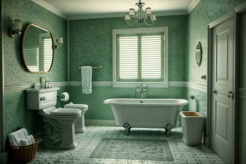 photo from pinterest of retro-style interior designed (bathroom interior) with waste basket and mirror and toilet seat and bathtub and bath rail and bathroom sink with faucet and bath towel and bathroom cabinet. . . cinematic photo, highly detailed, cinematic lighting, ultra-detailed, ultrarealistic, photorealism, 8k. trending on pinterest. retro interior design style. masterpiece, cinematic light, ultrarealistic+, photorealistic+, 8k, raw photo, realistic, sharp focus on eyes, (symmetrical eyes), (intact eyes), hyperrealistic, highest quality, best quality, , highly detailed, masterpiece, best quality, extremely detailed 8k wallpaper, masterpiece, best quality, ultra-detailed, best shadow, detailed background, detailed face, detailed eyes, high contrast, best illumination, detailed face, dulux, caustic, dynamic angle, detailed glow. dramatic lighting. highly detailed, insanely detailed hair, symmetrical, intricate details, professionally retouched, 8k high definition. strong bokeh. award winning photo.