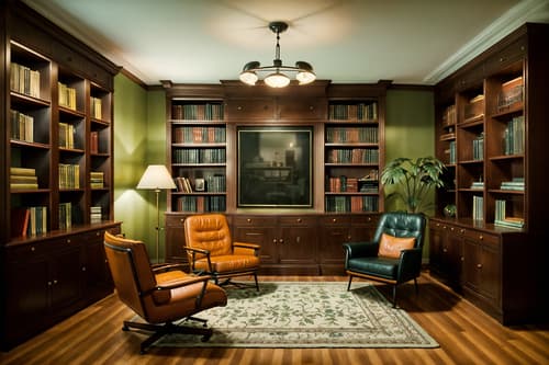 photo from pinterest of retro-style interior designed (study room interior) with lounge chair and cabinets and office chair and plant and bookshelves and writing desk and desk lamp and lounge chair. . . cinematic photo, highly detailed, cinematic lighting, ultra-detailed, ultrarealistic, photorealism, 8k. trending on pinterest. retro interior design style. masterpiece, cinematic light, ultrarealistic+, photorealistic+, 8k, raw photo, realistic, sharp focus on eyes, (symmetrical eyes), (intact eyes), hyperrealistic, highest quality, best quality, , highly detailed, masterpiece, best quality, extremely detailed 8k wallpaper, masterpiece, best quality, ultra-detailed, best shadow, detailed background, detailed face, detailed eyes, high contrast, best illumination, detailed face, dulux, caustic, dynamic angle, detailed glow. dramatic lighting. highly detailed, insanely detailed hair, symmetrical, intricate details, professionally retouched, 8k high definition. strong bokeh. award winning photo.